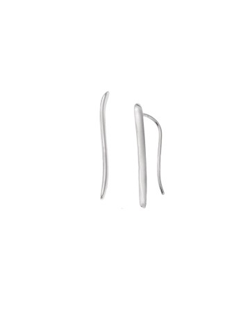 Σκουλαρίκια Senza από ασήμι 925, κυματιστή βέργα - SSR4257SR