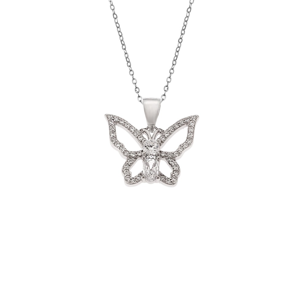 Μοτίφ Senza από ασήμι 925, Πεταλούδα με Ζιργκόν - SSR4273SR