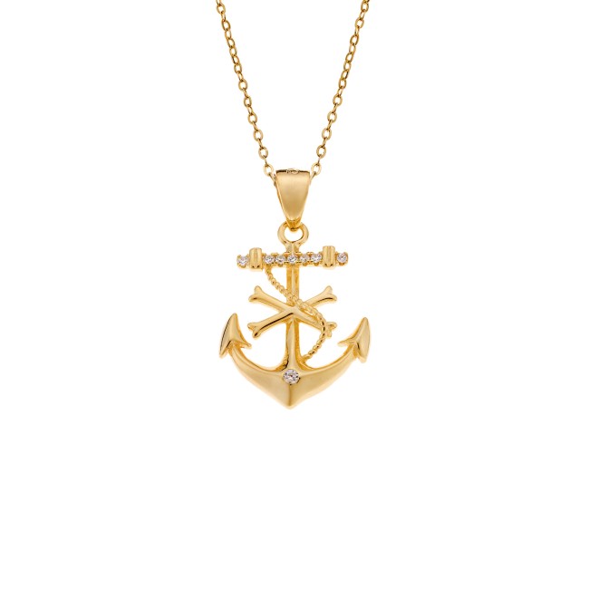 Μοτίφ Senza από επιχρυσωμένο ασήμι 925, Άγκυρα - SSR4281GD