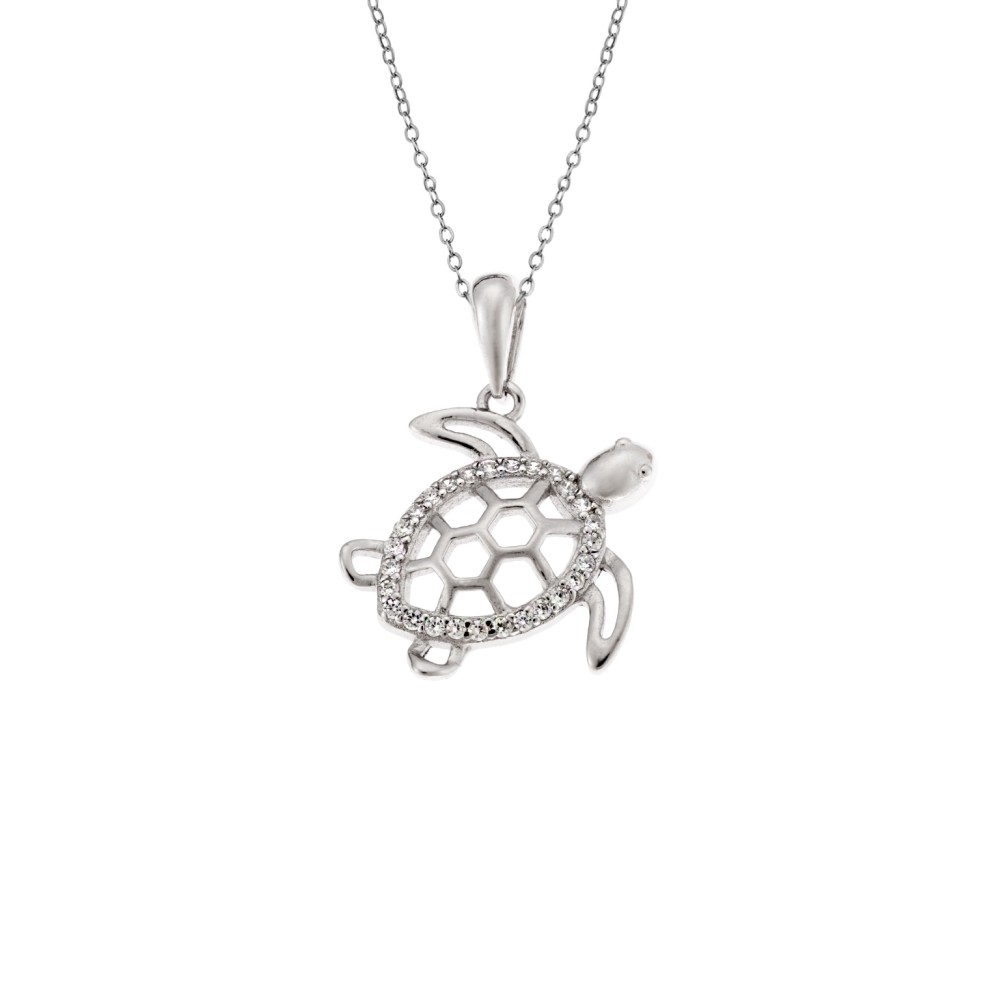 Μοτίφ Senza από ασήμι 925, Χελώνα με Ζιργκόν - SSR4283SR