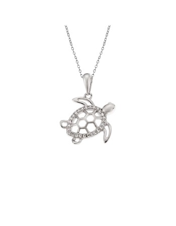 Μοτίφ Senza από ασήμι 925, Χελώνα με Ζιργκόν - SSR4283SR