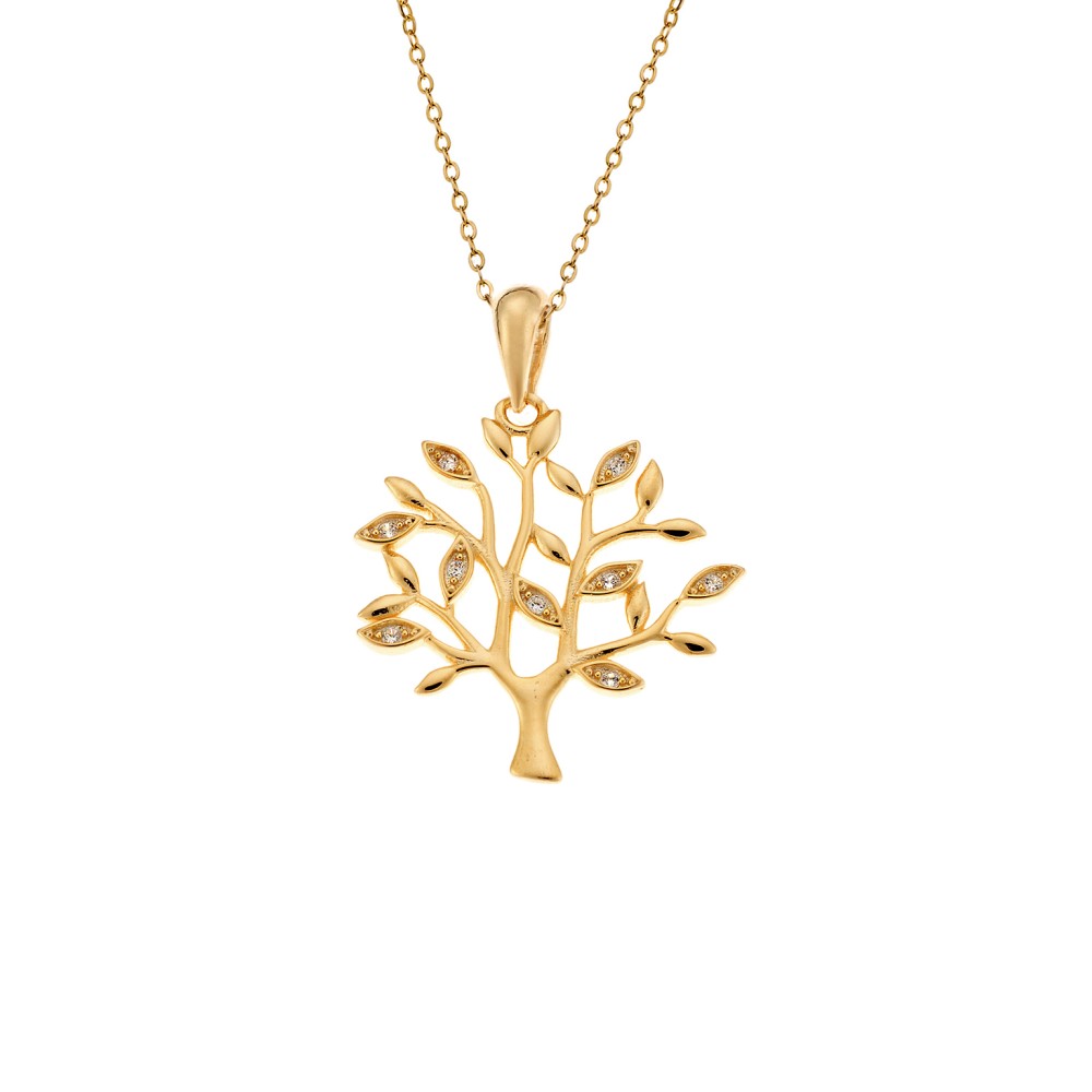 Μοτίφ Senza από επιχρυσωμένο ασήμι 925, Δέντρο - SSR4288GD
