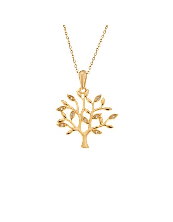 Μοτίφ Senza από επιχρυσωμένο ασήμι 925, Δέντρο - SSR4288GD