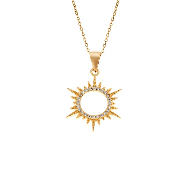 Μοτίφ Senza από επιχρυσωμένο ασήμι 925, Κύκλος με Ακτίνες - SSR4291GD