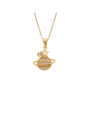 Μοτίφ Senza από επιχρυσωμένο ασήμι 925, Πλανήτης - SSR4292GD