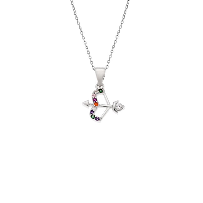 Μοτίφ Senza από ασήμι 925, Τόξο με Πολύχρωμα Ζιργκόν - SSR4293SR