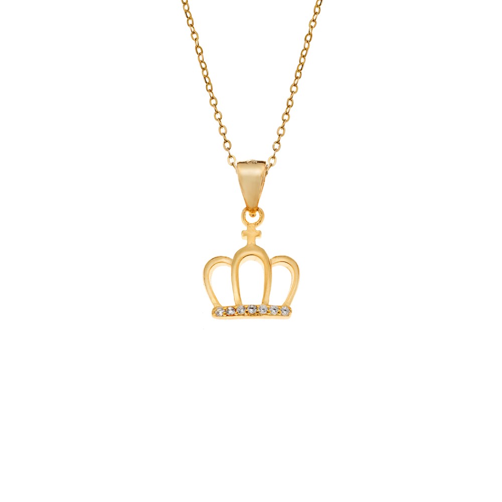 Μοτίφ Senza από επιχρυσωμένο ασήμι 925, Κορώνα - SSR4294GD