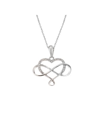 Μοτίφ Senza από ασήμι 925, Καρδιά με Απειρο - SSR4302SR