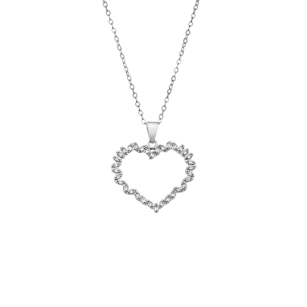 Μενταγιόν Senza από ασήμι 925, Περίγραμμα Καρδιάς - SSR4304SR