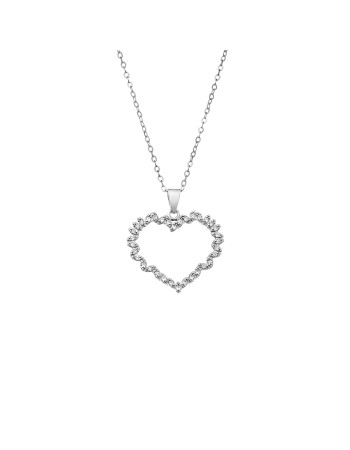 Μενταγιόν Senza από ασήμι 925, Περίγραμμα Καρδιάς - SSR4304SR