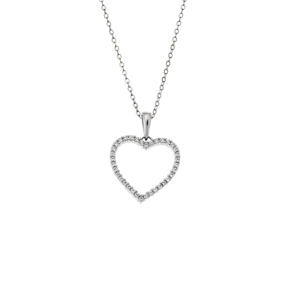 Μενταγιόν Senza από ασήμι 925, Περίγραμμα Καρδιάς - SSR4305SR