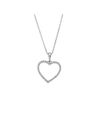 Μενταγιόν Senza από ασήμι 925, Περίγραμμα Καρδιάς - SSR4305SR