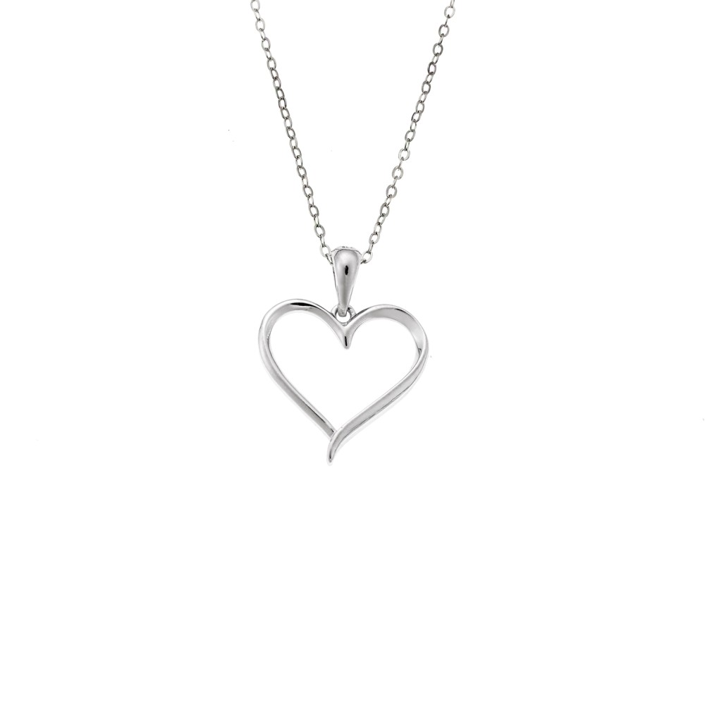 Μενταγιόν Senza από ασήμι 925, Περίγραμμα Καρδιάς - SSR4306SR