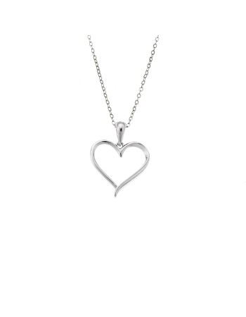 Μενταγιόν Senza από ασήμι 925, Περίγραμμα Καρδιάς - SSR4306SR