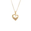 Μενταγιόν Senza από επιχρυσωμένο ασήμι 925, Καρδιά με Ζιργκόν - SSR4310GD