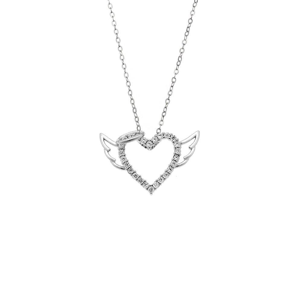 Μενταγιόν Senza από ασήμι 925, Καρδιά με Φτερά - SSR4314SR