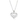 Μενταγιόν Senza από ασήμι 925, Τριπλή Καρδιά με Ζιργκόν - SSR4320SR