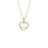 Μενταγιόν Senza από επιχρυσωμένο ασήμι 925, Διπλή Καρδιά με Ζιργκόν - SSR4325GD