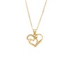 Μενταγιόν Senza από επιχρυσωμένο ασήμι 925, Διπλή Καρδιά με Ζιργκόν - SSR4326GD