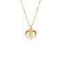 Μενταγιόν Senza από επιχρυσωμένο ασήμι 925, Διπλή Καρδιά με Ζιργκόν - SSR4330GD