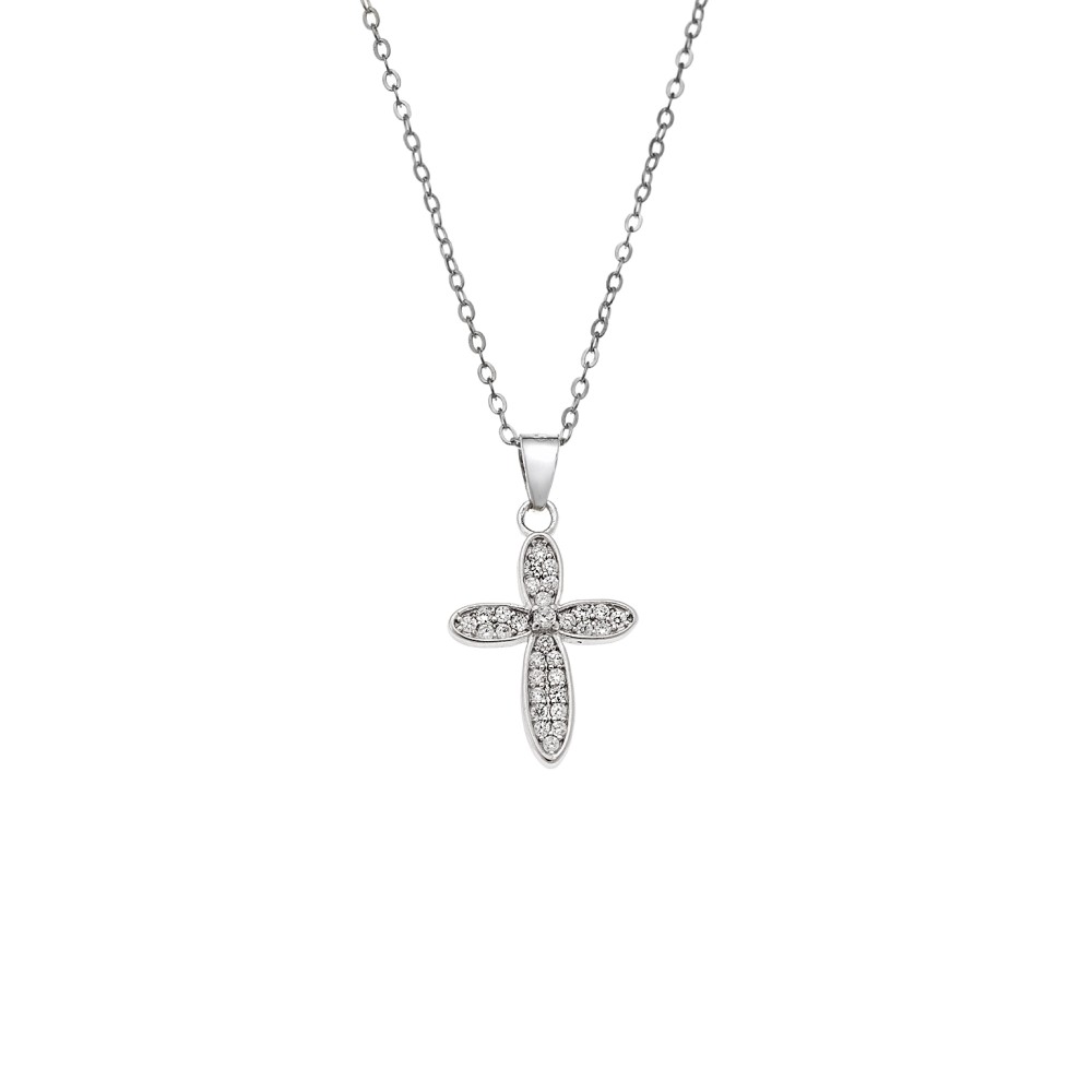 Μενταγιόν Senza από ασήμι 925, Σταυρός με Ζιργκόν - SSR4331SR