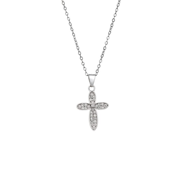 Μενταγιόν Senza από ασήμι 925, Σταυρός με Ζιργκόν - SSR4331SR