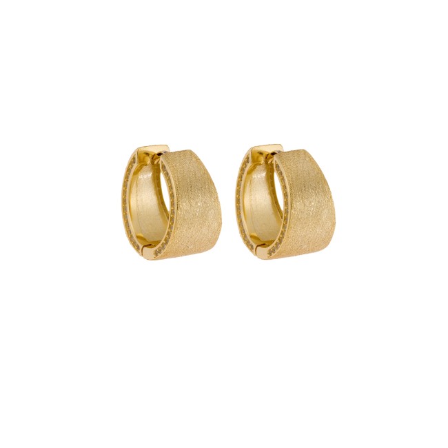 Σκουλαρίκια SENZA Κρίκοι Επίχρυσο Ασήμι 925, με Ζιργκόν πέτρες - SSR4336