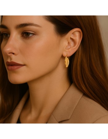 Σκουλαρίκια SENZA Κρίκοι Επίχρυσο Ασήμι 925 Με Ζιργκόν Πέτρες - SSR4346