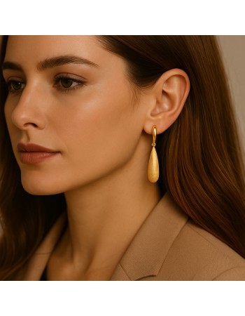 Σκουλαρίκια SENZA Κρίκοι Επίχρυσο Ασήμι 925 Με Ζιργκόν Πέτρες - SSR4354