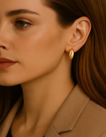 Σκουλαρίκια SENZA Κρίκοι Επίχρυσο Ασήμι 925 Με Ζιργκόν Πέτρες - SSR4356