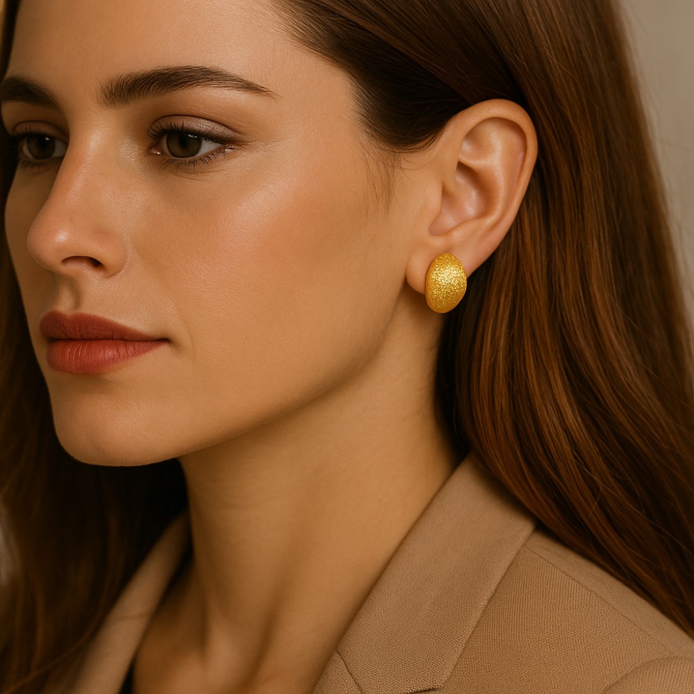 Σκουλαρίκια SENZA Κρίκοι Επίχρυσο Ασήμι 925 Με Ζιργκόν Πέτρες - SSR4365