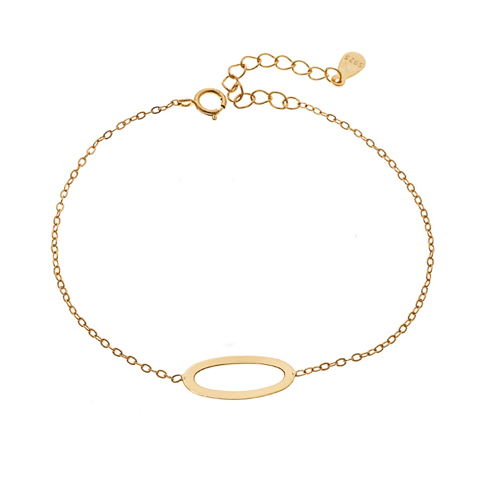 Βραχιόλι SENZA Επίχρυσο Ασήμι 925 Geometric Series Oval - SSR4367GD