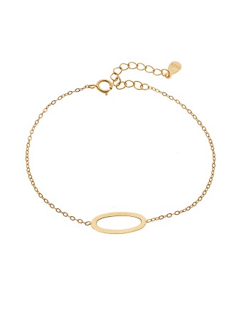 Βραχιόλι SENZA Επίχρυσο Ασήμι 925 Geometric Series Oval - SSR4367GD