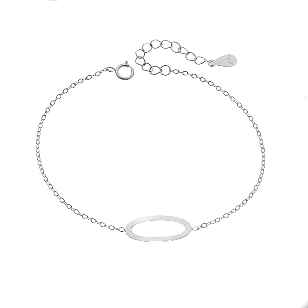 Βραχιόλι SENZA Rhodium Plated Ασήμι 925 Geometric Series Oval - SSR4367SR
