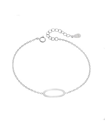 Βραχιόλι SENZA Rhodium Plated Ασήμι 925 Geometric Series Oval - SSR4367SR