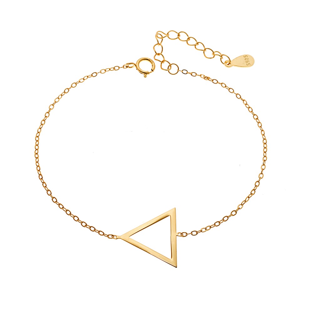 Βραχιόλι SENZA Επίχρυσο Ασήμι 925 Geometric Series Triangle - SSR4368GD
