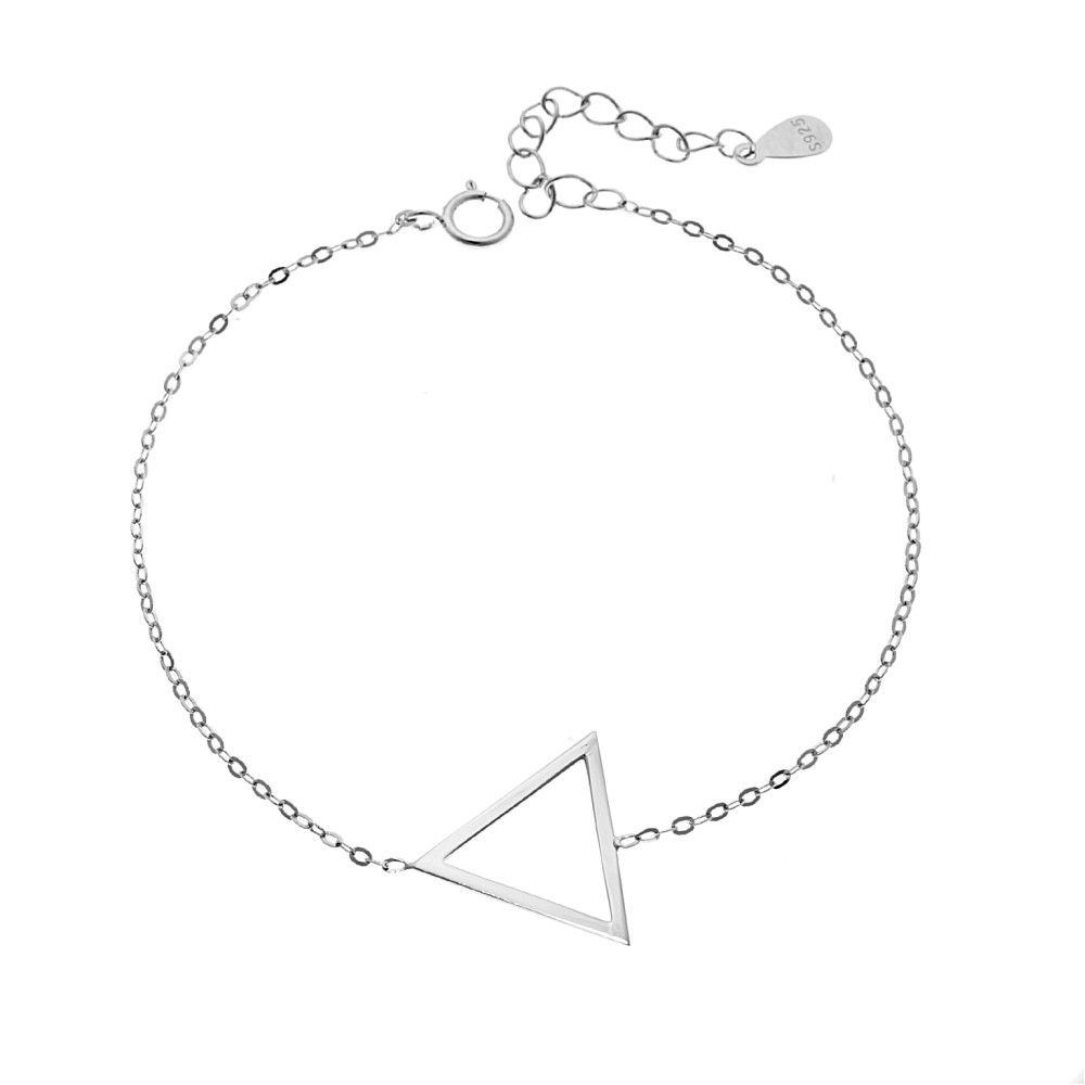 Βραχιόλι SENZA Rhodium Plated Ασήμι 925 Geometric Series Triangle - SSR4368SR