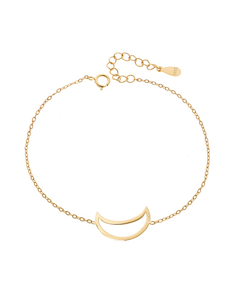 Βραχιόλι SENZA Επίχρυσο Ασήμι 925 Geometric Series Half Moon - SSR4369GD