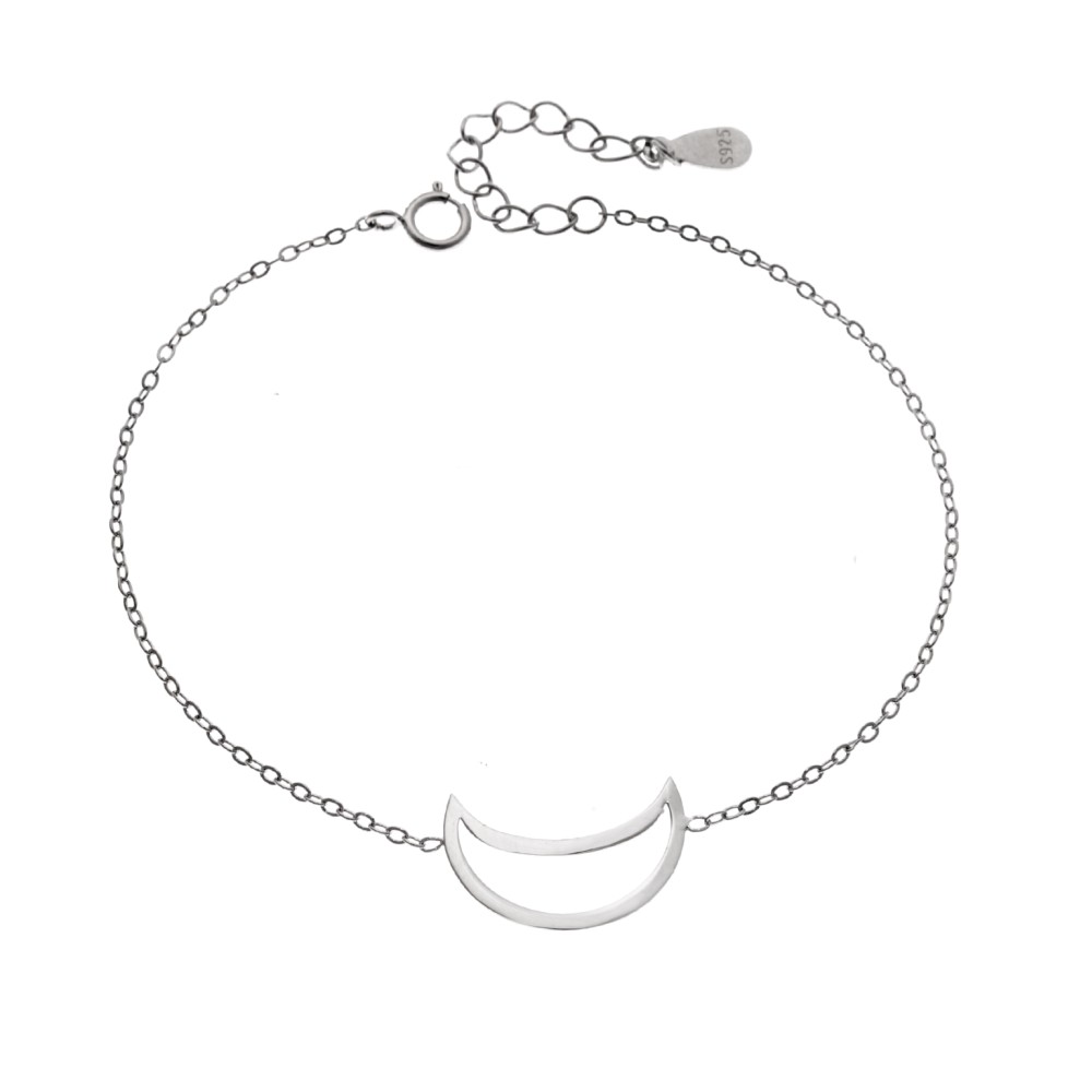 Βραχιόλι SENZA Rhodium Plated Ασήμι 925 Geometric Series Half Moon - SSR4369SR