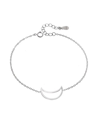 Βραχιόλι SENZA Rhodium Plated Ασήμι 925 Geometric Series Half Moon - SSR4369SR