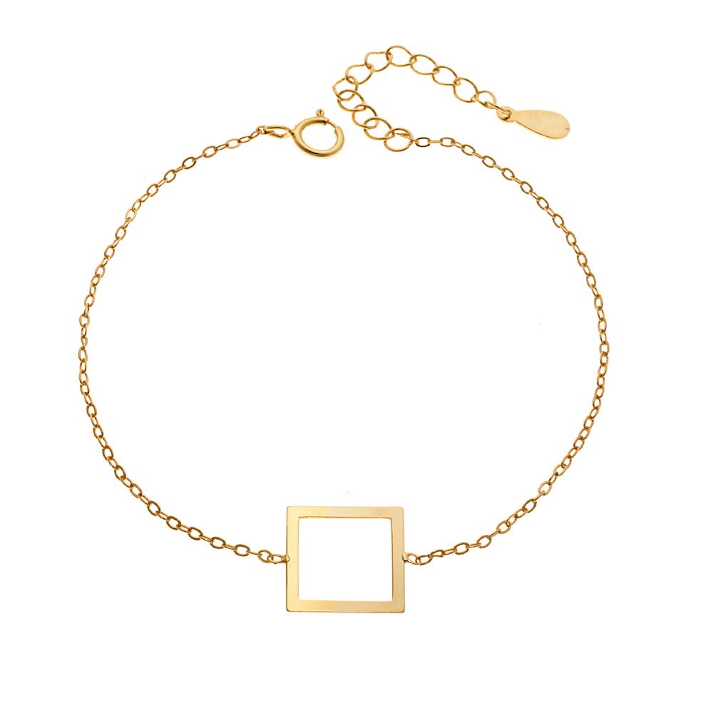 Βραχιόλι SENZA Επίχρυσο Ασήμι 925 Geometric Series Square - SSR4370GD