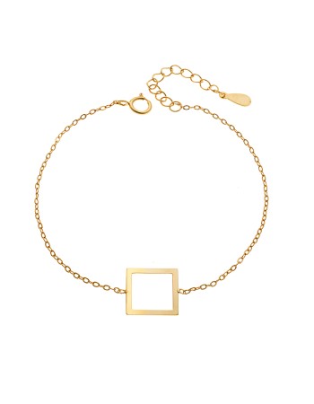 Βραχιόλι SENZA Επίχρυσο Ασήμι 925 Geometric Series Square - SSR4370GD