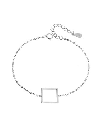 Βραχιόλι SENZA Rhodium Plated Ασήμι 925 Geometric Series Square - SSR4370SR