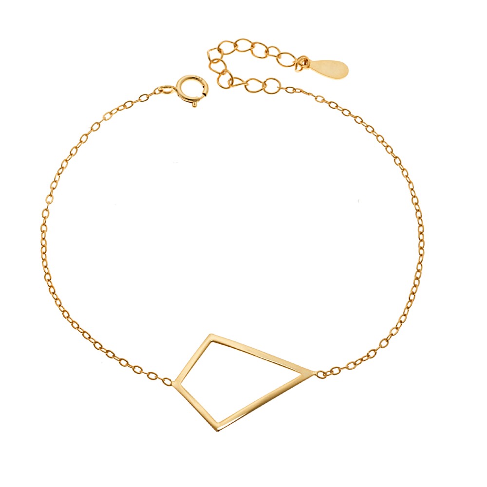 Βραχιόλι SENZA Επίχρυσο Ασήμι 925 Geometric Series Diamond - SSR4371GD