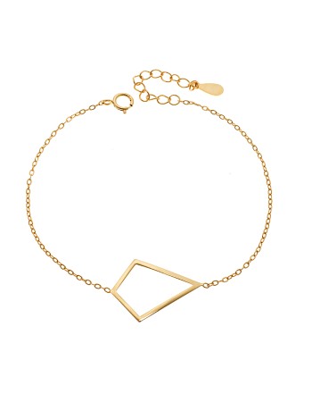 Βραχιόλι SENZA Επίχρυσο Ασήμι 925 Geometric Series Diamond - SSR4371GD