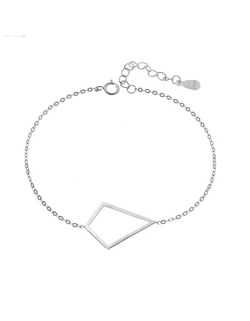 Βραχιόλι SENZA Rhodium Plated Ασήμι 925 Geometric Series Diamond - SSR4371SR