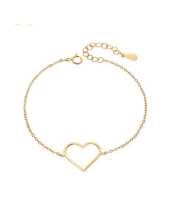 Βραχιόλι SENZA Επίχρυσο Ασήμι 925 Geometric Series Heart - SSR4372GD
