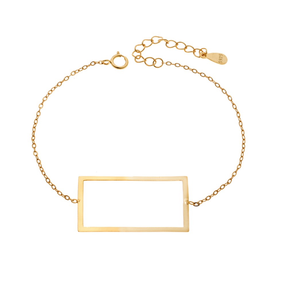 Βραχιόλι SENZA Επίχρυσο Ασήμι 925 Geometric Series Parallelogram - SSR4373GD