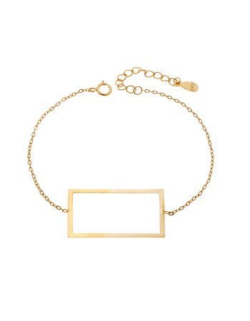 Βραχιόλι SENZA Επίχρυσο Ασήμι 925 Geometric Series Parallelogram - SSR4373GD