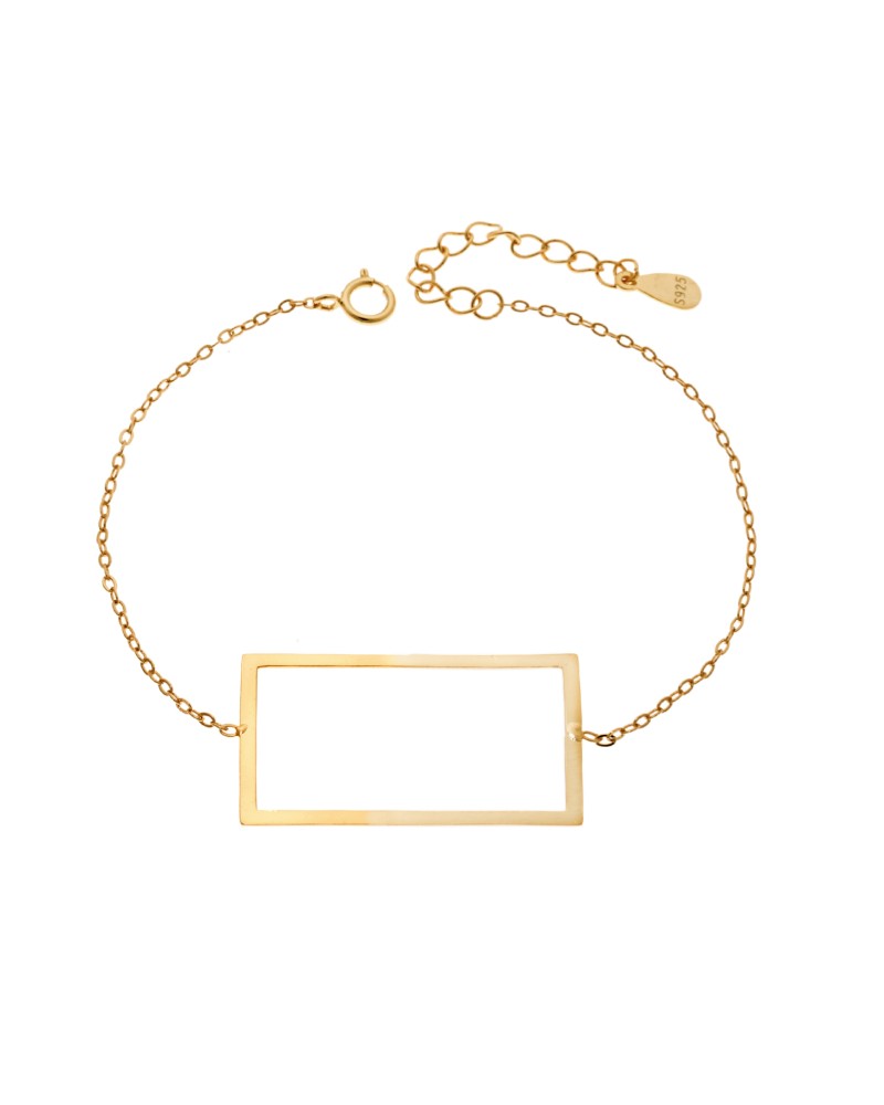 Βραχιόλι SENZA Επίχρυσο Ασήμι 925 Geometric Series Parallelogram - SSR4373GD